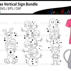 christmas vertical sign bundle