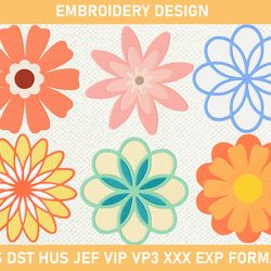 Flower Bud Embroidery Design, Flower Buds Machine Embroidery Design, Floral Embroidery 3 size