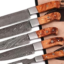 professional kitchen knives sets damascus steel knife sets of 5 pcs