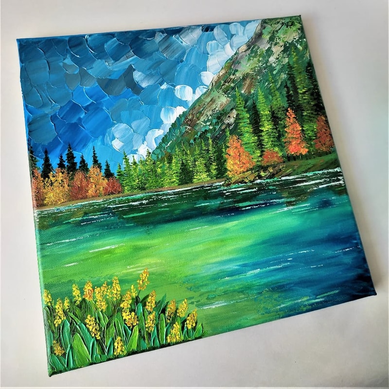 Handwritten-autumn-forest-on-the-shore-of-a-mountain-lake-by-acrylic-paints-4.jpg