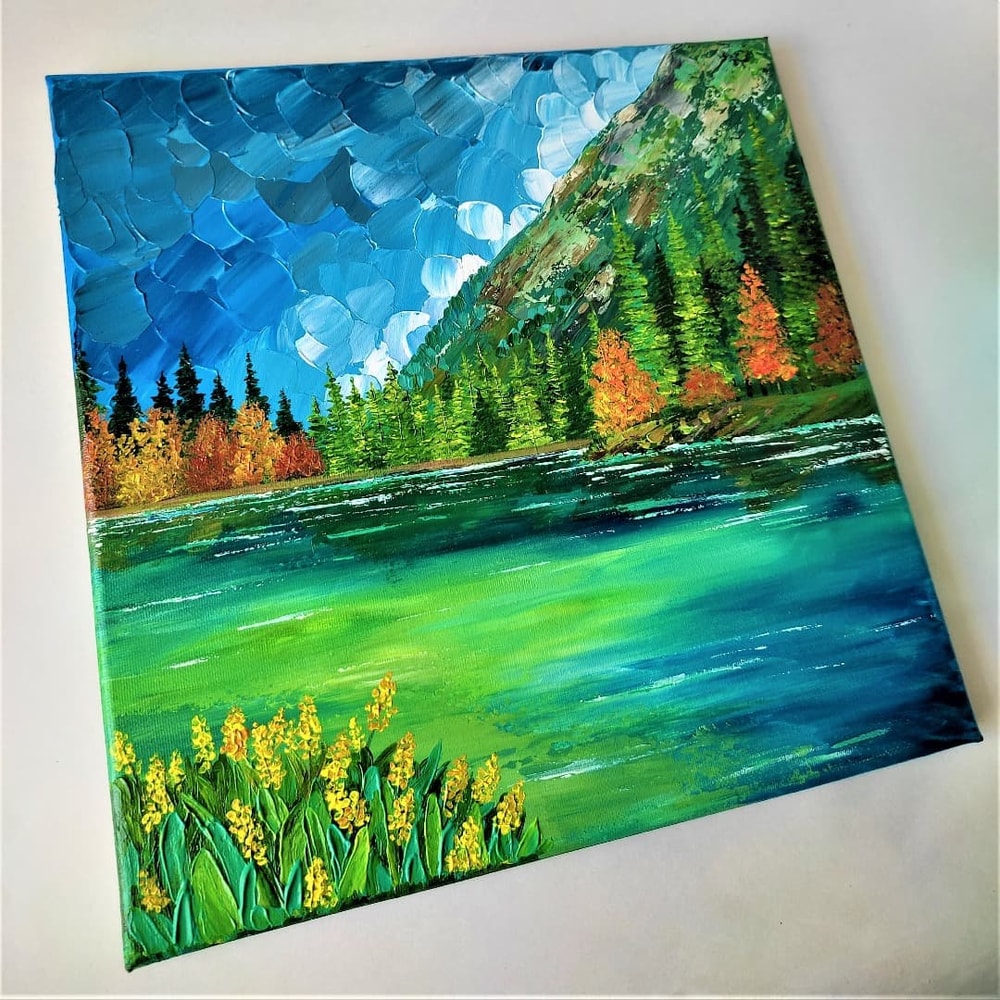 Handwritten-autumn-forest-on-the-shore-of-a-mountain-lake-by-acrylic-paints-6.jpg