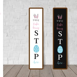 easter porch sign svg. easter vertical sign. welcome sign. easter front sign. easter bunny stop here