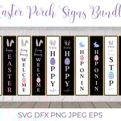 easter porch sign svg bundle. easter vertical sign. welcome sign. easter front sign.