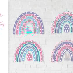 easter rainbow svg bundle. cute easter rainbow clipart set