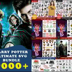 ultimate harry potter files bundle layered item, cricut clipart cut file, vector cut file, svg, png, dxf, clip art
