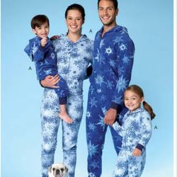 Digital Patterns for Sewing MC Calls 7518 Men's/Misses'/Boys'/Girls'/Children's Hooded Jumpsuits and Dog Coat with Kanga