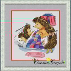 hedgehogs sleep scheme for embroidery