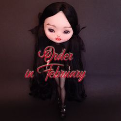 blythe custom doll panda, pandacustom doll custom blythe doll main, blythe min, blythe clothes, custom doll main