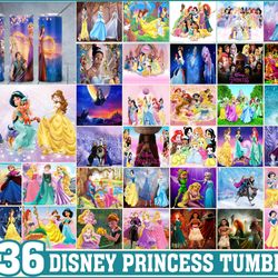 Disney Princess Tumbler, Disney Princess PNG, Tumbler design, Digital download