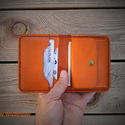 Leather pattern Bi-fold wallet with coin pocket