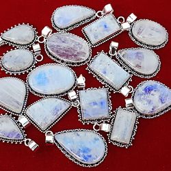 moonstone pendant, rainbow moonstone gemstone handmade pendant necklace, rainbow moonstone crystal pendants