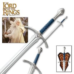 lord of the ring sword of glamdring the elvenking long sword, wall mount decor, lotr replica sword, fantasy sword
