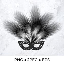 carnival mask and feathers. masquerade party. sublimation design