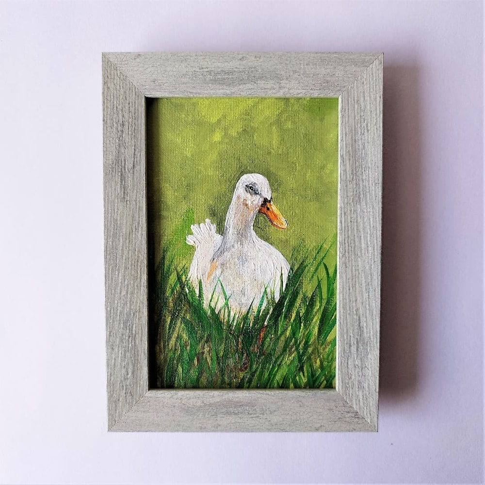 Bird-painting-white-duck-art-framed-wall-decor.jpg