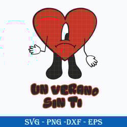 un verano sin ti heart bunny svg, bad bunny svg png dxf eps digiatl file