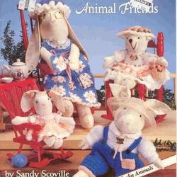 pdf vintage crochet pattern - finery for animal friends - instant download