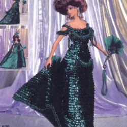 pdf vintage crochet pattern / crochet dress for barbie dolls 11-1 / 2" / fashion collection