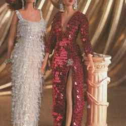 pdf vintage crochet pattern / crochet dress for barbie dolls 11-1 / 2" / fashion collection