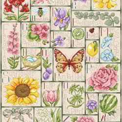 vintage digital pattern pdf / floral alphabet / cross stitch pattern