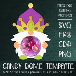 mardi gras candy dome | gnome paper craft template