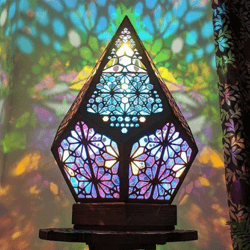 geometric retro floor decorative lamp