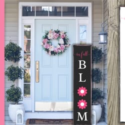 spring welcome porch sign. bloom vertical front sign svg