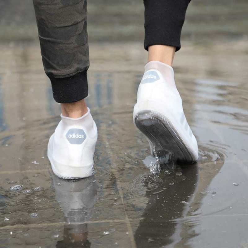 Waterproof Reusable Silicone Shoe Covers White