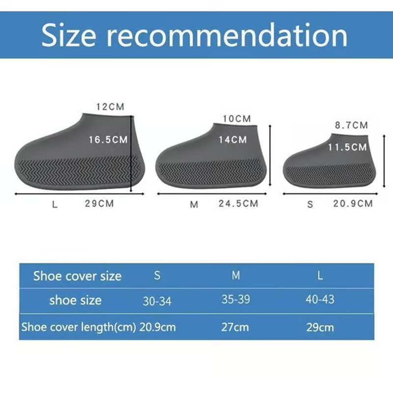 Waterproof Reusable Silicone Shoe Covers 4