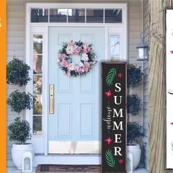welcome summer porch sign. seasonal vertical front sign svg