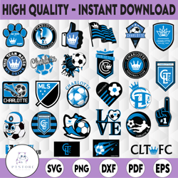 27 files mls logo charlotte fc, charlotte fc svg, vector charlotte fc mls bundle svg, mls team svg, soccer logo