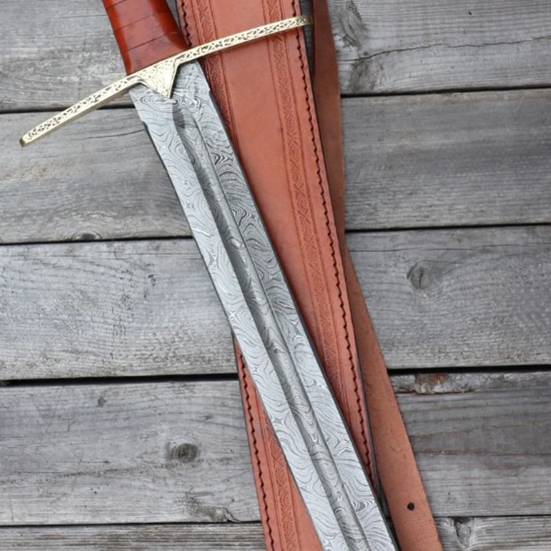 For Valhalla Damascus Steel Viking Longsword - Norse Inspired Hand Forged Pattern We (2).jpg