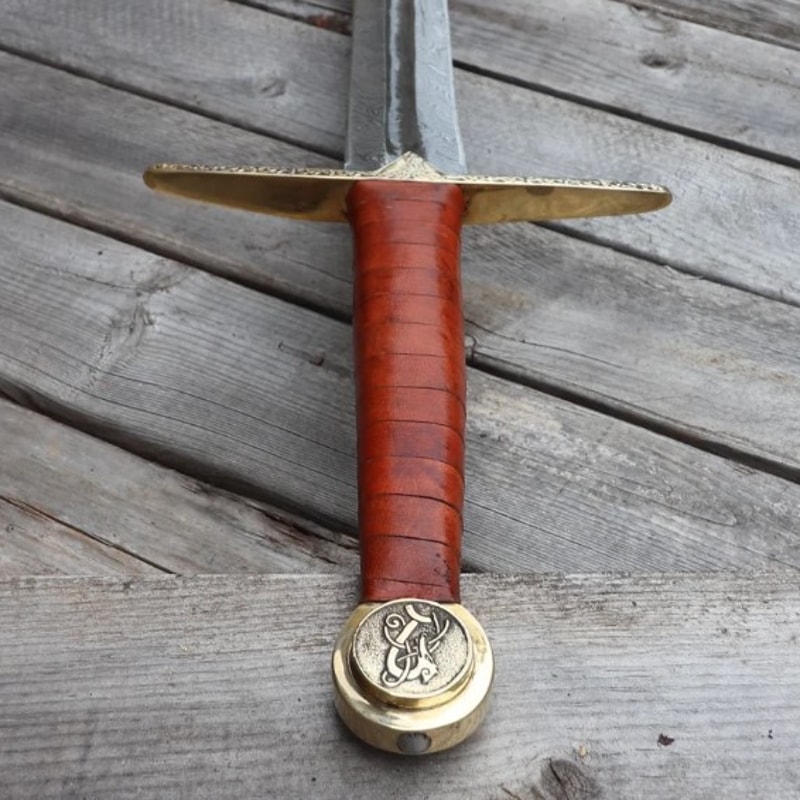 For Valhalla Damascus Steel Viking Longsword - Norse Inspired Hand Forged Pattern We (3).jpg
