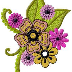 beautiful flowers embroidery design. applique. suitable for all embroidery machines. beautiful floral design