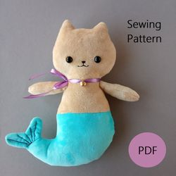 Plush Pattern Mermaid Cat - Beginner Friendly