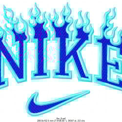 nike embroidery design on fire