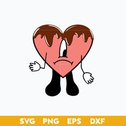 bunny heart chocolate valentine svg, un san valentine sin ti svg, bad bunny valentine svg
