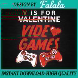 v is for video games valentines png, valentine's day png, digital download