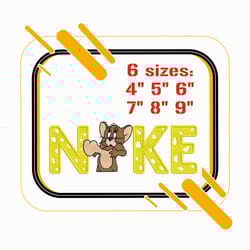 embroidery design nike jerry and cheese