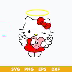 hello kitty bunny cupid valentine svg, bad bunny valentine svg png dxf eps file