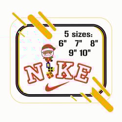 embroidery design nike and santa with gifts