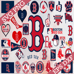 bundle 41 files boston red sox baseball team svg, boston red sox svg, mlb team svg, mlb svg, png, dxf, eps, jpg, instan