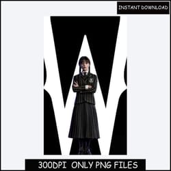 wednesday addams full of mondays png, addams family png, wednesday addams png, jenna ortega png, digital download