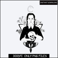 wednesday addams, we wear black png, jenna ortega, addams family png,download cricut cut cutting clipart