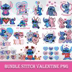 stitch valentine bundle png, cartoon valentine png, stitch png digital file
