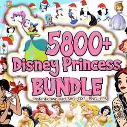 layered princess svg bundle for cricut files, frozen, moana, mickey, encanto, ariel, elsa, tangled, stitch, toy story