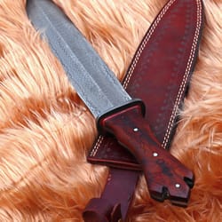 morningstar full tang damascus steel dagger hand forged collectible ritual knife