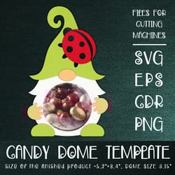 gnome and ladybug | candy dome template