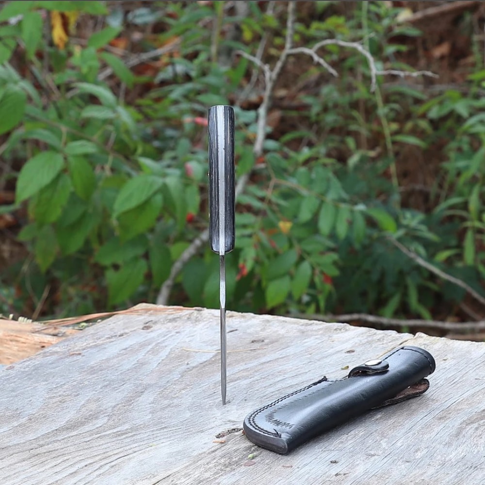 Blue Lagoon Damascus Steel Tracker Knife in us.jpg