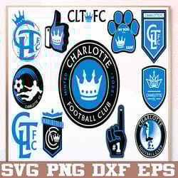 bundle 12 styles mls charlotte fc soccer team svg, charlotte fc svg, mls teams svg, mls svg, png, dxf, eps