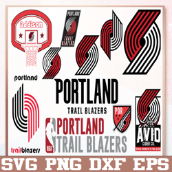 bundle 10 files portland trail blazers basketball team svg, portland trail blazers svg, nba teams svg, nba svg, png